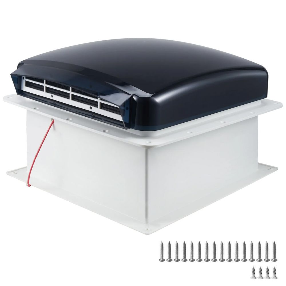 12V Caravan Roof Vent Fan with LED Light & Reversible Airflow β Waterproof Rain-Proof Hatch Exhaust Fan with Screen for RV, Motorhome & Campervan Shower