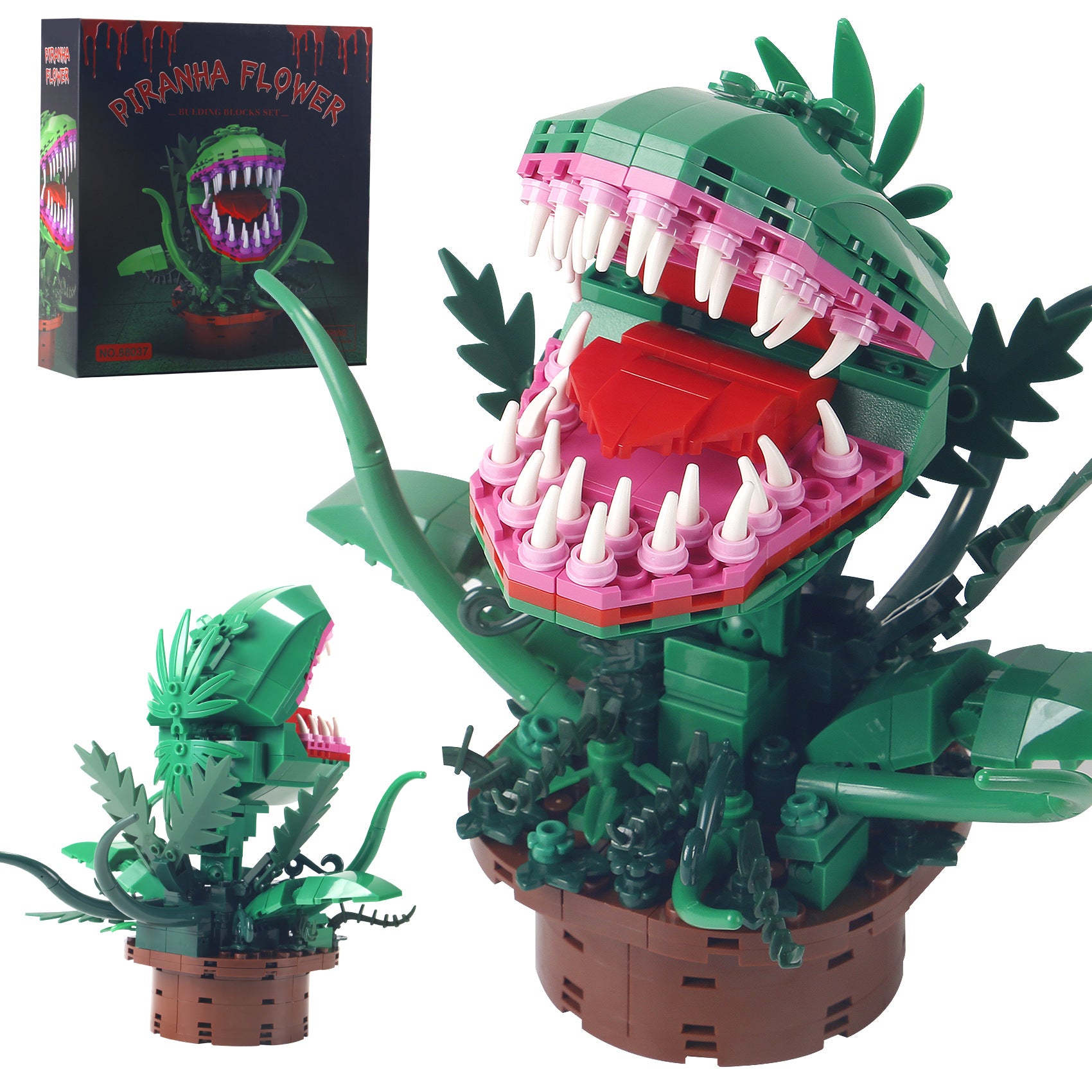 Audrey 2 Piranha Plant Building Toys Sets, Little Shop of Horrors Flowers Cannibal with Building Blocks, Gift for TV Fans Halloween Christmas Kids Ages 8+