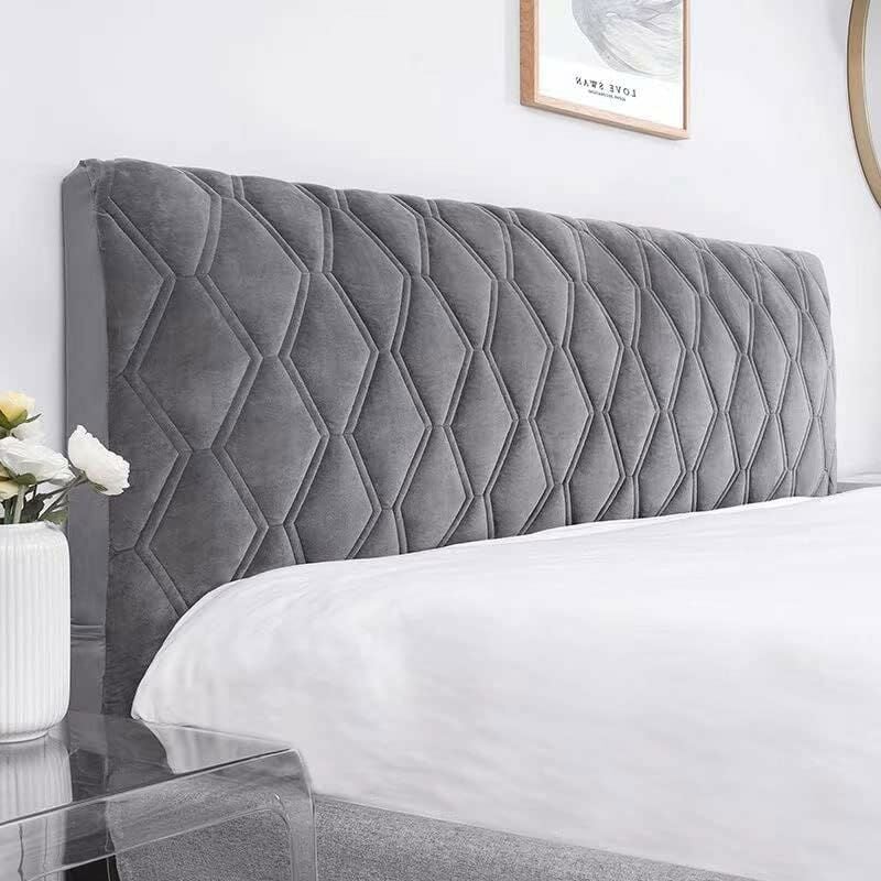 Headboard Cover, Protector Slipcover With Stretch Side, Washable Dustproof Cover (Color : DArk Gray, Size : 160Cm)