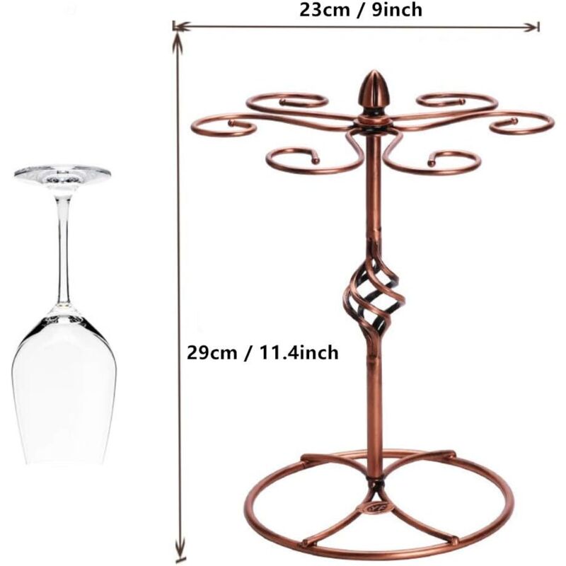 1Pc Wine Glass Rack, Stemware Holder With Wine Glass Drying Racks Holds 6 Wine Glasses(Wine Glasses Not Included).