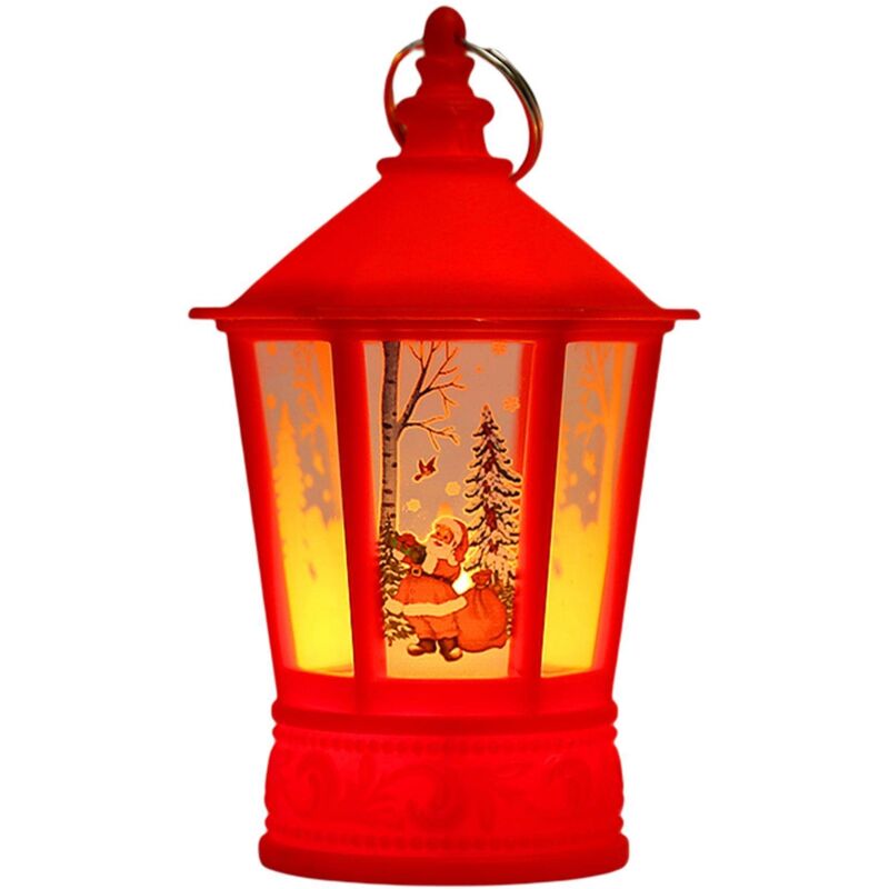 Christmas Lanterns, Vintage Candle With LED Hanging Lamp Fireless Candle Lamp For Christmas Holiday Table Decorations
