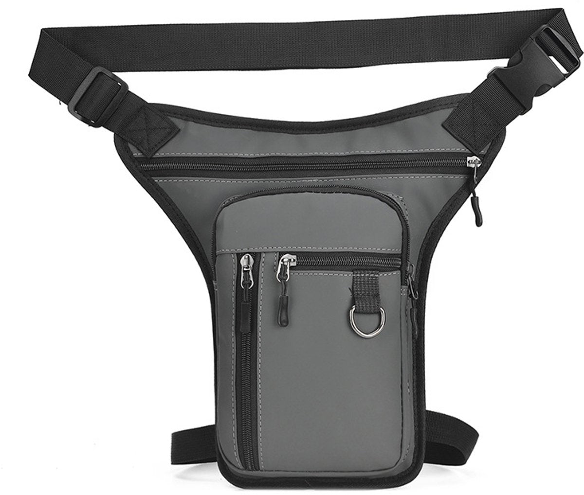 Fanny pack - Men's fanny pack - Women's fanny pack - Waterproof tactical leg bag - Fanny pack - Multifunctional motorcycle bag for men and women - Travel, camping, running, cycling - Gray