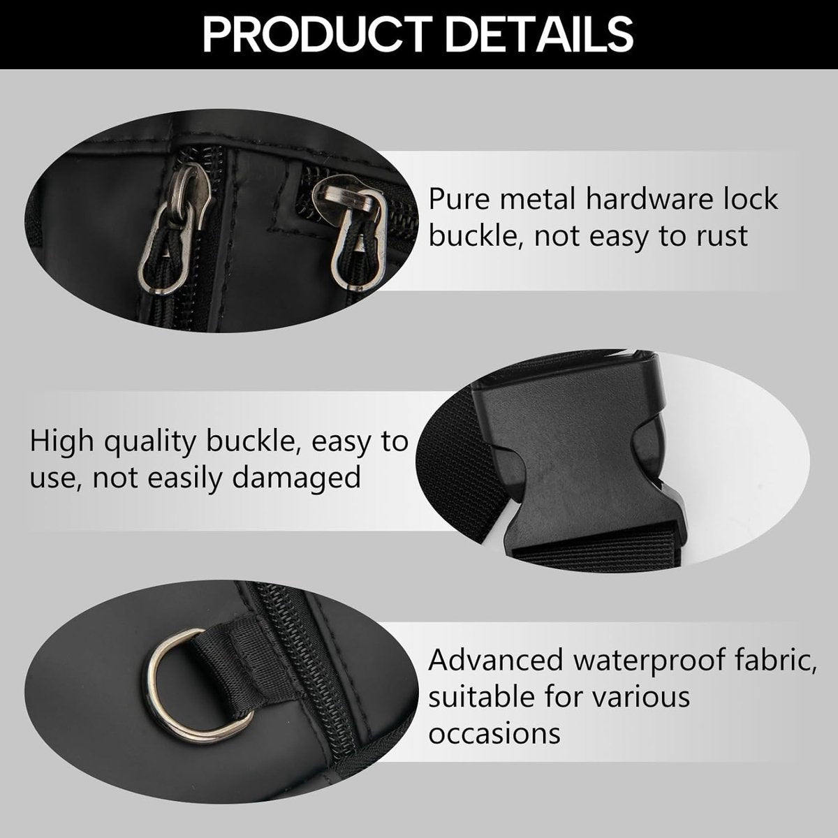 Fanny pack - Men's fanny pack - Women's fanny pack - Waterproof tactical leg bag - Fanny pack - Multifunctional motorcycle bag for men and women - Travel, camping, running, cycling - Gray