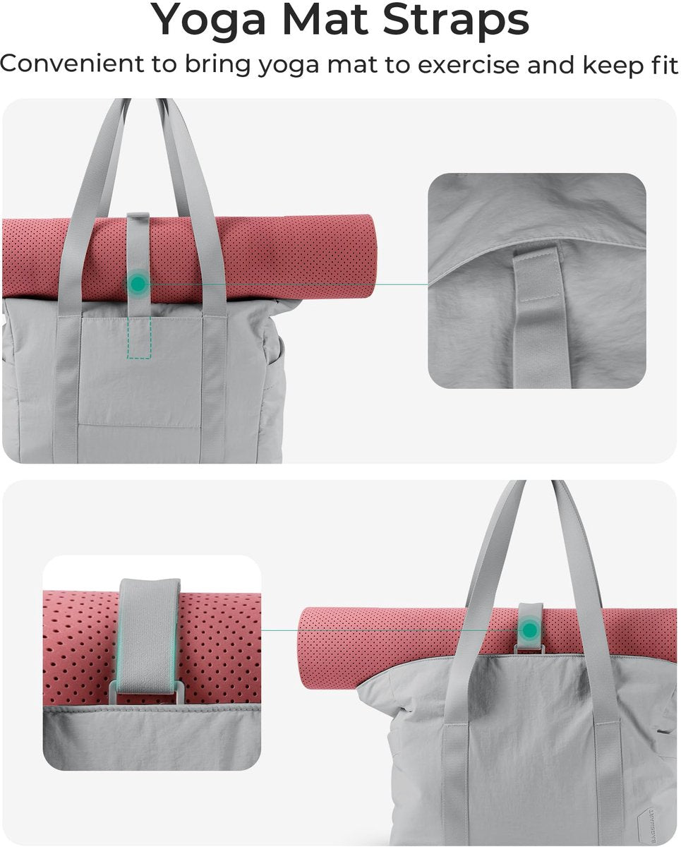 Women's Handbags - Women's Shoulder Bags - Women's Zippered Tote Bags - Large Shoulder Bags - Crossbody Bags - Women's Bags - Beach Bags - Yoga/Fitness/Travel Bags - Grijs