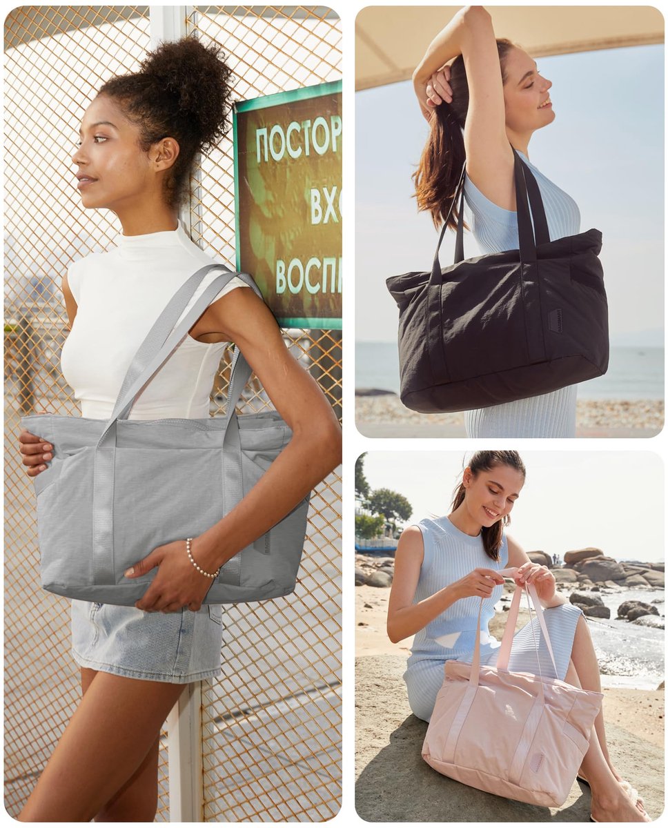 Women's Handbags - Women's Shoulder Bags - Women's Zippered Tote Bags - Large Shoulder Bags - Crossbody Bags - Women's Bags - Beach Bags - Yoga/Fitness/Travel Bags - Grijs