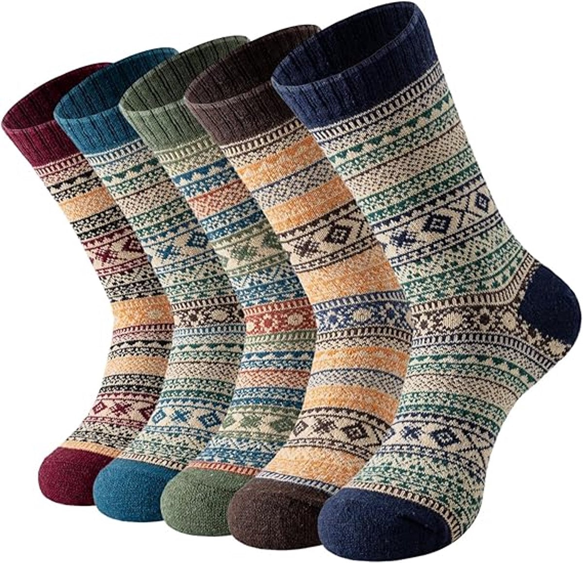 Socks - Women's Socks - Indoor Socks - Warm Winter Socks - Women's Round Neck Winter Socks - Warm and Thick Wool - Comfortable and Soft - Perfect as a Christmas Gift - Christmas Stocking Trim
