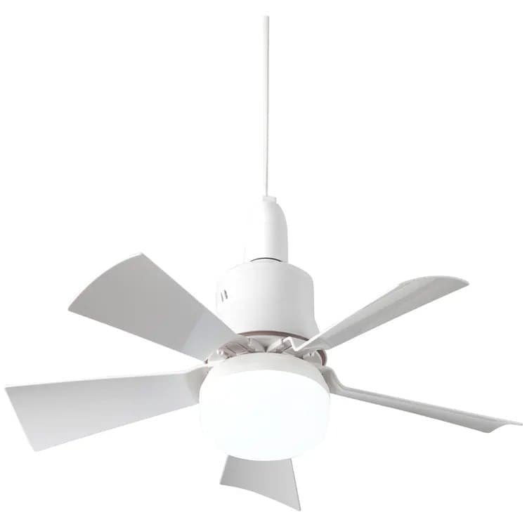 52 Inch LED Ceiling Fan with Remote Control, 3 Speeds and 3 Light Colors, E27 Bulb Compatible, White
