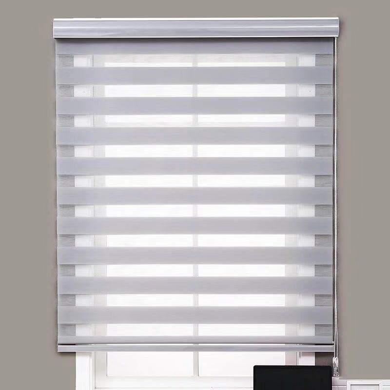 Day-Night Zebra Roller Blind, Grey Light-Filtering Window Shade, 50 x 120 cm
