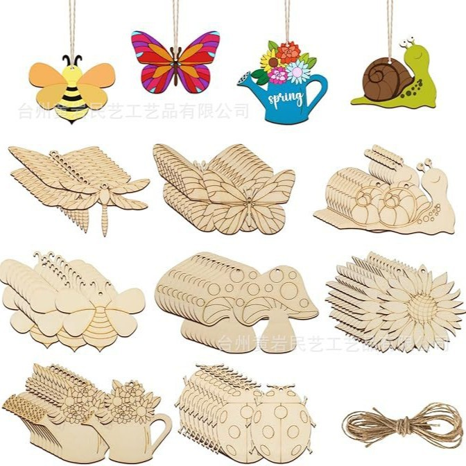 Christmas Decorations - Ornaments - DIY - Christmas Gifts - Wooden Christmas Decorations - Party Decorations(insect)