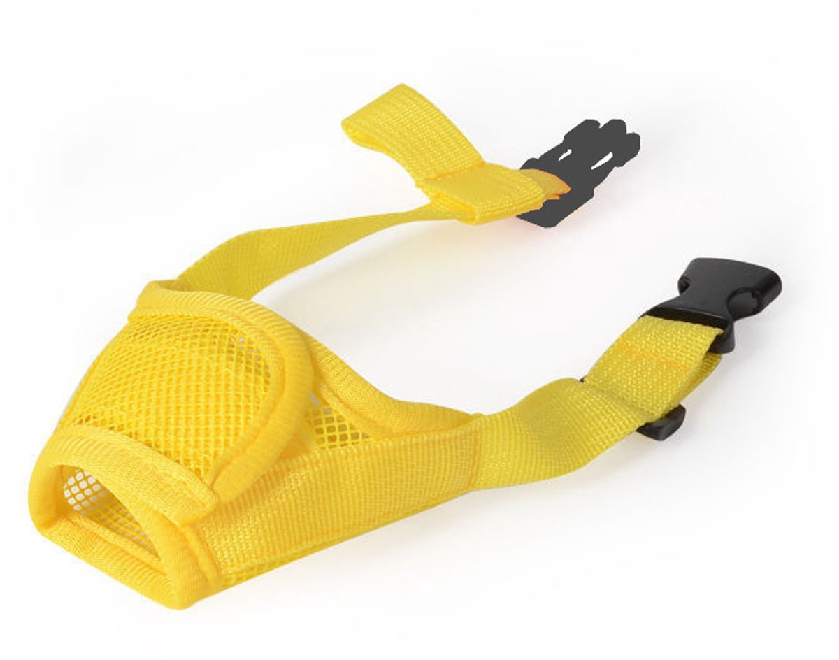 Muzzle for dogs - Soft, breathable - Small dogs, size XL yellow