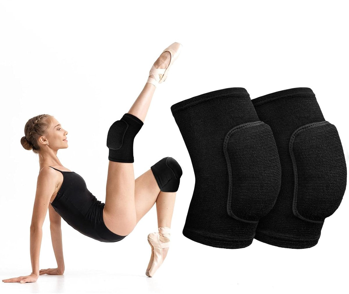 Knee Protector - Knee Strap - Anti-Impact Thickened Sponge - Sports Knee Protector - Unisex - Protection - Knee Protector - Suitable for Dance, Basketball, Tennis, Volleyball, Yoga - Color Black
