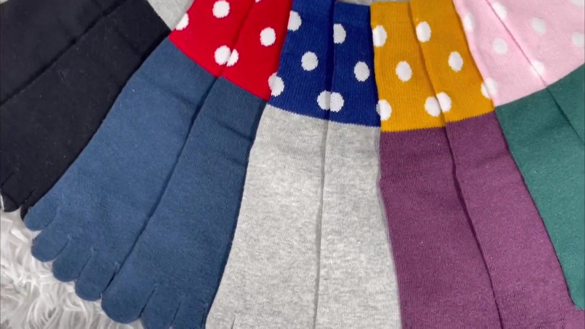 Toe Socks 5 Pairs - Toe Socks - Women's - Cotton - Yoga Socks - Smooth Toe Seam - No Annoying Seams - Runner Toe Socks - Flip-Flop Socks - Toe Socks - Toe Socks - Toesocks - Ladies - Antibacterial - Breathable - Comfortable Socks