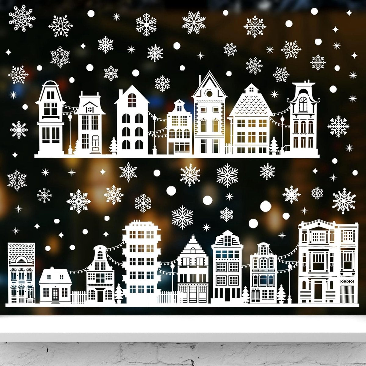 pieces - Window stickers - Christmas window sticker - Self-adhesive window stickers - Reusable Christmas window stickers - Home decoration - Winter decoration - for home, cafe, shopping mall, glass door, office, party decoration - 30*20cm - white snowflak
