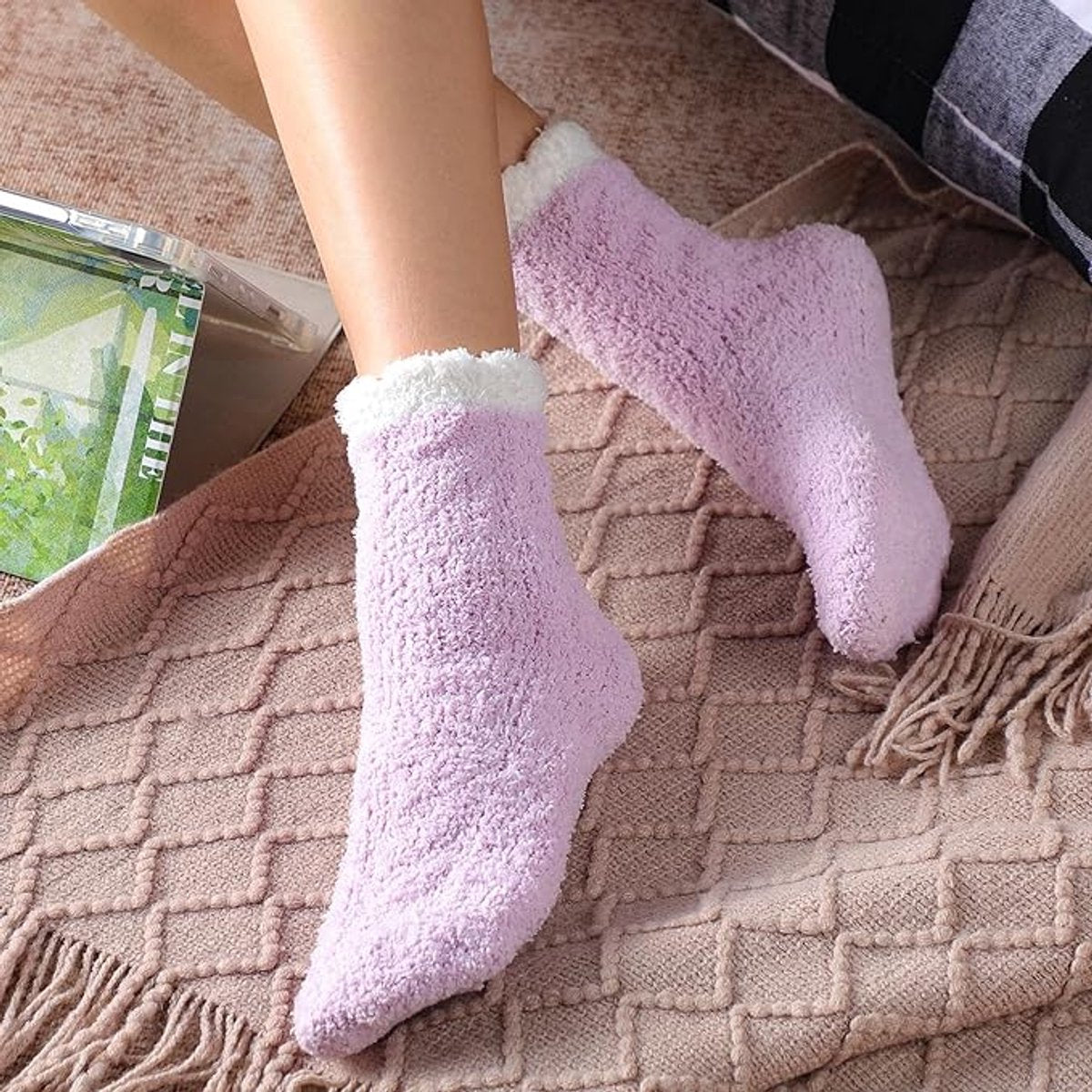 7 Pairs - Warm Winter Socks - socks - cartoon socks - Women's House Socks - Women's Fuzzy Socks - House Socks - Thick socks - Winter Warm Cozy Socks - Soft socks - keep warm - coral fleece - Size 36-40