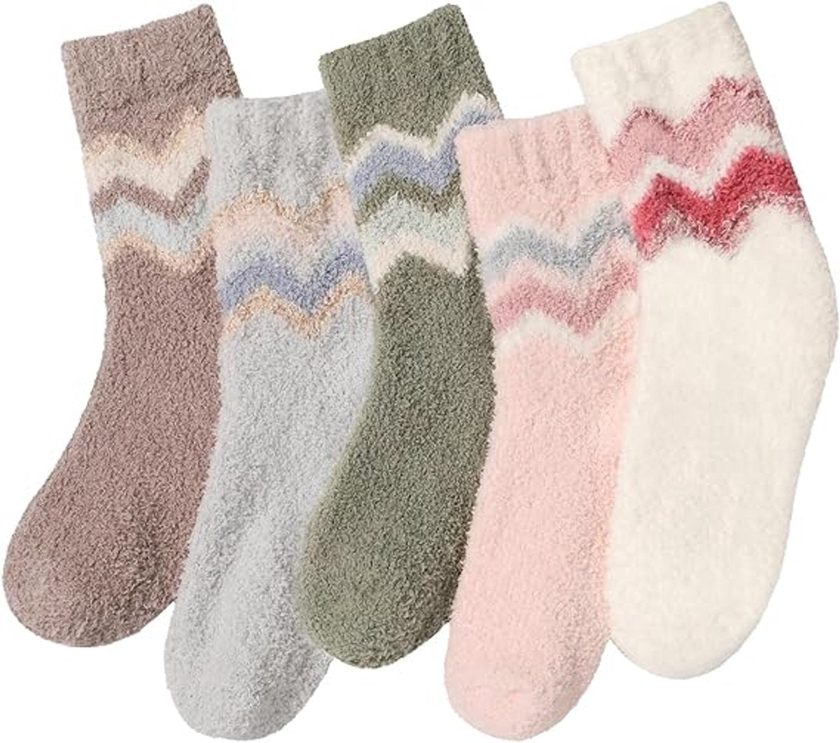 5 Pairs of Socks - women's socks - house socks - Warm Fuzzy Fleece Socks - Warm Winter Sock Set - Thick Socks - Winter Socks - Warm Socks - Sleep Socks - Heated Socks - keep warm - Plush and comfortable - thick plush socks - coral fleece