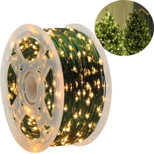 LED String Lights 50m Warm White 500 LEDs IP44 Waterproof Remote Control 8 Modes for Christmas Tree Outdoor Wedding Party Decoration