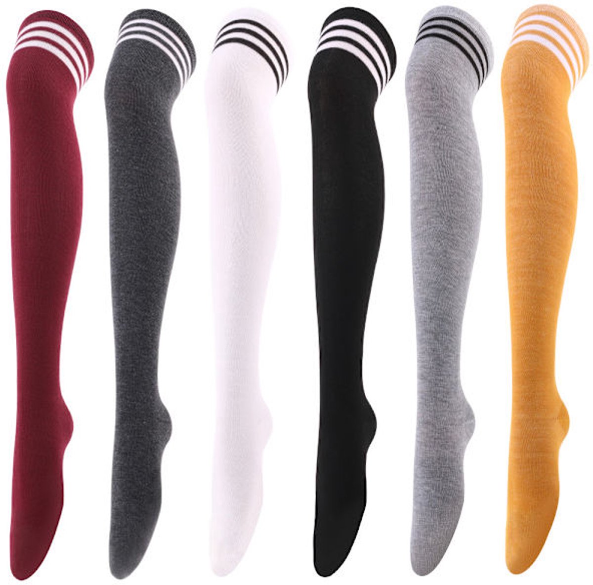 Knee Socks - 6-pack - Overknee Socks - Socks - Women's Overknee Socks - Girls' Boot Socks - Knee Socks - Casual Clothing - Cosplay - Christmas Gift - Birthday Gift