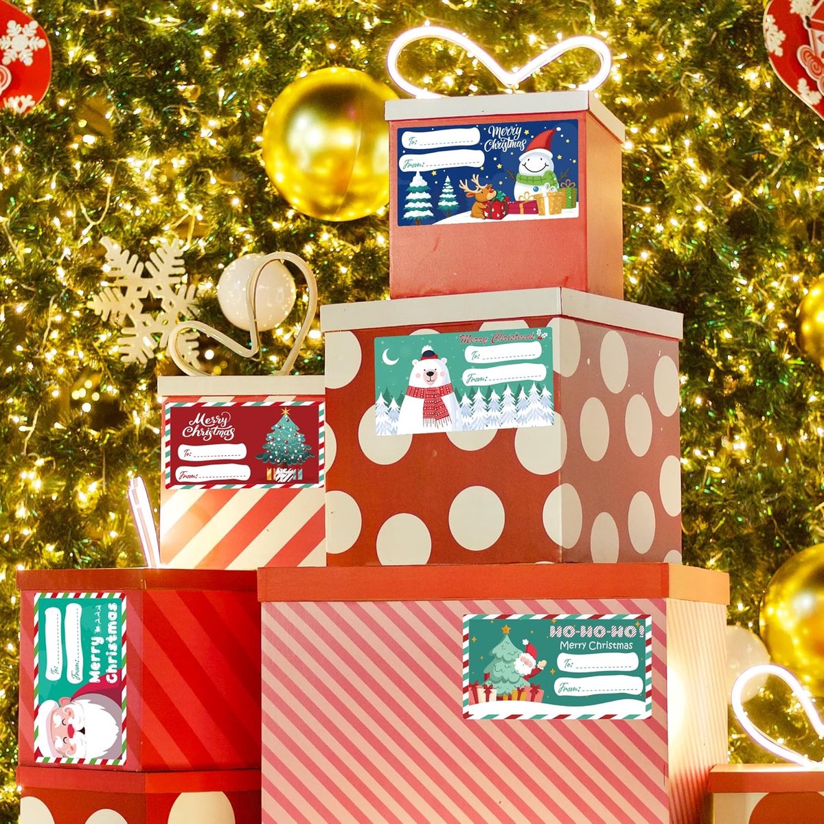 Labels - (500 sheets) - Gift labels - Label stickers - Handwritten labels - Christmas gift labels - Christmas gifts for women, men and mothers - Christmas wrapping paper - Christmas decorations - 7.5*4 cm