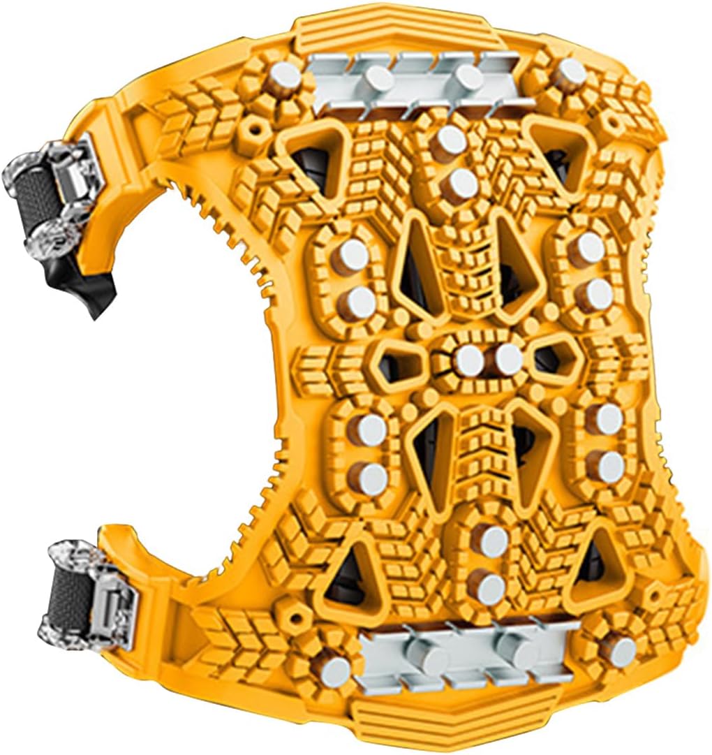 Snow Chain - Anti-Slip for Car Tires | Snow Chains - Steel Plate Snow Chains for Cars - Universal Type - Includes Mounting Tools, Storage Bag, and Gloves (Black - 1 Piece)