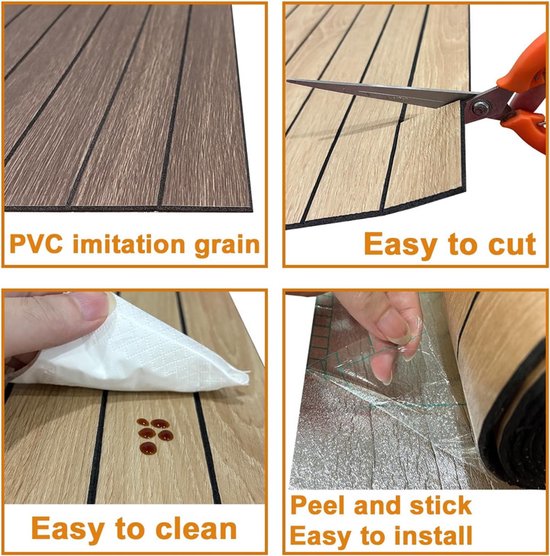 2 Pack Peel and Stick Oak Wood Slat Feature Wall Panels 300x40cm Each | DIY TV Headboard PVC Decor Wall Liner for Interior Wall & Ceiling Makeover(KC-1037C-18)