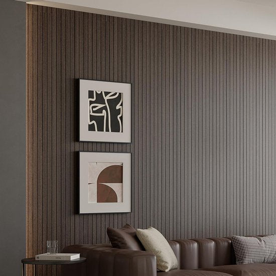 2 Pack Peel and Stick Oak Wood Slat Feature Wall Panels 300x40cm Each | DIY TV Headboard PVC Decor Wall Liner for Interior Wall & Ceiling Makeover(KC-1037C-18)