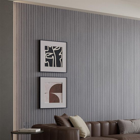 2 Pack Peel and Stick Oak Wood Slat Feature Wall Panels 300x40cm Each | DIY TV Headboard PVC Decor Wall Liner for Interior Wall & Ceiling Makeover(KC-1067D-19)