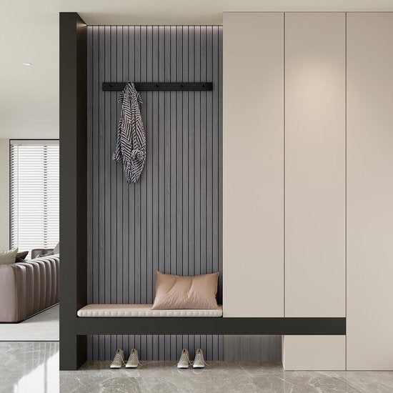 2 Pack Peel and Stick Oak Wood Slat Feature Wall Panels 300x40cm Each | DIY TV Headboard PVC Decor Wall Liner for Interior Wall & Ceiling Makeover(KC-1067D-19)