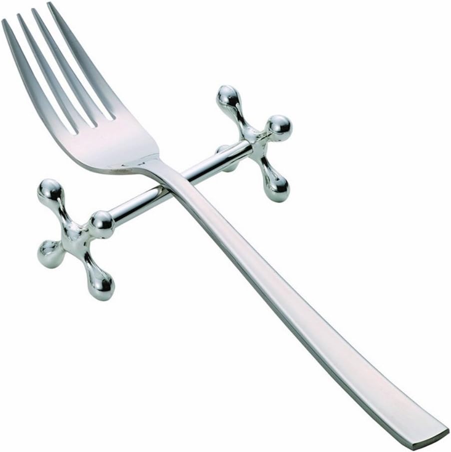 6 Pack Metal Knife Rests, Classic Cutlery Holders for Table Settings, Dinner Parties and Everyday Dining, Gold, 8 x 3 cm