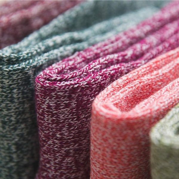 Women's Super Thick Wool Winter Socks 5 Pairs, Warm Soft Cushioned Knit for Cold Weather, Assorted Bright Colors Fit US 5-9, Great Gift for Christmas and Hiking