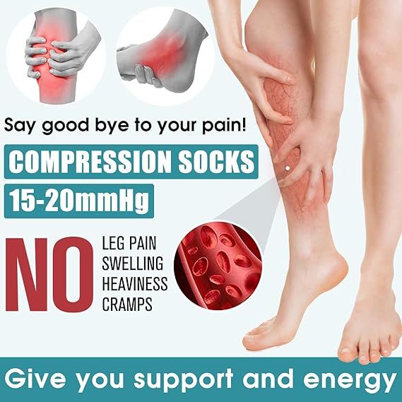 Compression Socks for Women Men Circulation 6 Pairs, Graduated Support for Running Athletic Sports S/M, Breathable Nylon Polyester for All-Day Comfort and Recovery