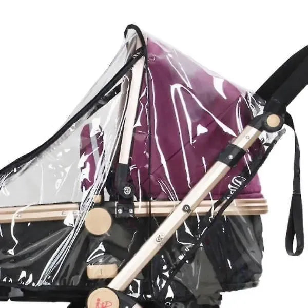Clear Universal Stroller Rain Cover, EVA Weather Shield with Front Zip and Ventilation for Baby Prams and Strollers