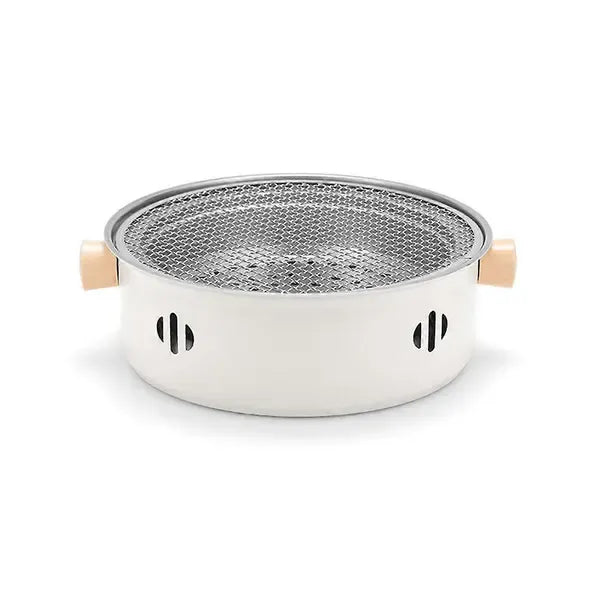 1 Piece Round Charcoal Grill Stove, Multifunctional Stainless Steel Portable BBQ for Outdoor Camping and Home Cooking, 28 cm