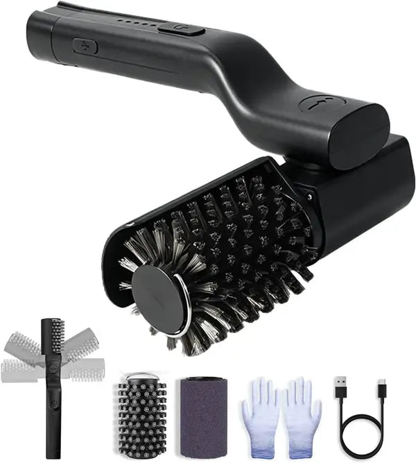 Rechargeable Electric Grill Cleaning Brush, Cordless 3 Speed Stainless Steel Brush Head, IPX5 Waterproof for Gas and Charcoal Grills, Black