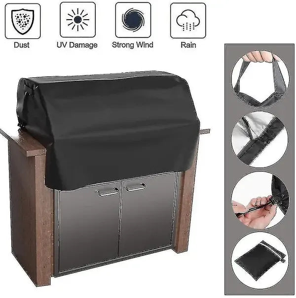 420D Oxford Built-In Grill Cover, Water and Tear Resistant Protection for Outdoor Gas Grill Heads, Fits 81-94 cm Grills, Black