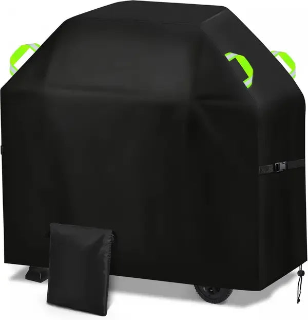 BBQ Grill Cover 420D Oxford Waterproof Windproof for Outdoor Gas and Charcoal Grills 145 x 60 x 120 cm Black
