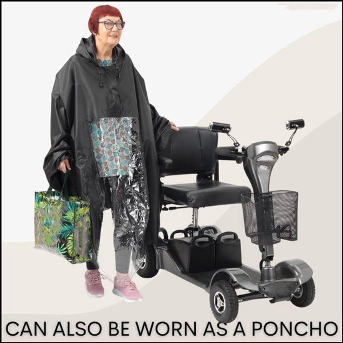 sets Luxury poncho for mobility scooter - Lightweight rain with window Universal fit (163 x 141 cm) Ideal for protection against Replacement Part