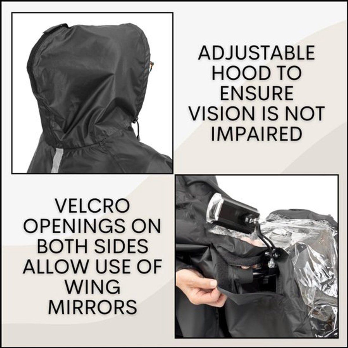 sets Luxury poncho for mobility scooter - Lightweight rain with window Universal fit (163 x 141 cm) Ideal for protection against Replacement Part