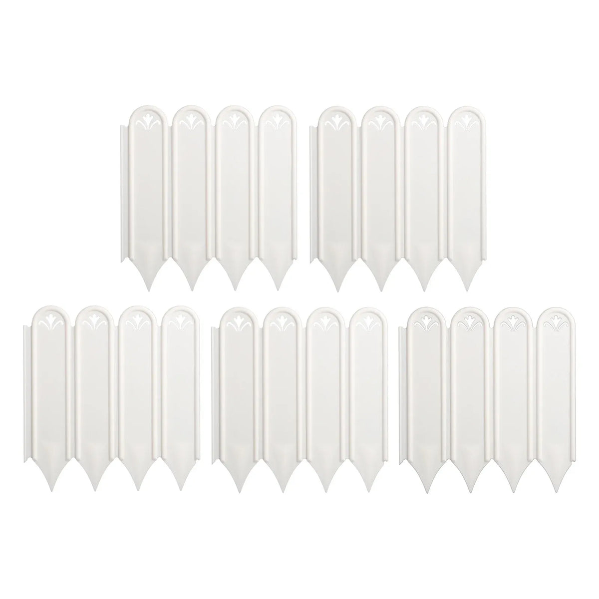 5 Pack, Garden Fence Plastic Picket Edging for Lawn Flower Bed Border Decorative Yard, 8x5.9in, for Garden, Patio, Outdoor and Seasonal Use