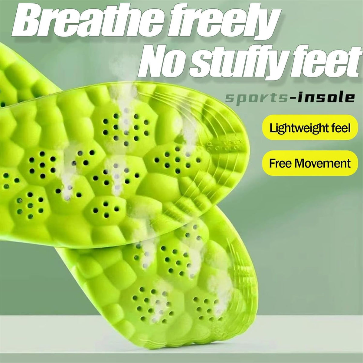 2026 New Steppers Insoles for Men & Women, 4d Memory Foam Cloud with Insole for Foot & Joint Support All-Day Comfort Insoles (10.5,Orange) Black