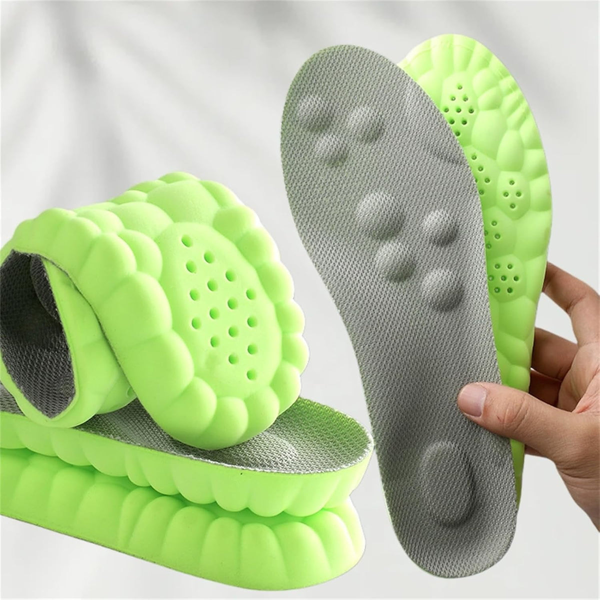 2026 New Steppers Insoles for Men & Women, 4d Memory Foam Cloud with Insole for Foot & Joint Support All-Day Comfort Insoles (10.5,Orange) Black