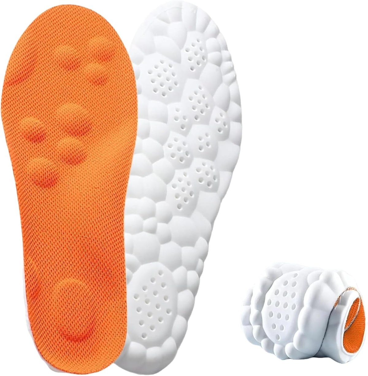 2026 New Steppers Insoles for Men & Women, 4d Memory Foam Cloud with Insole for Foot & Joint Support All-Day Comfort Insoles (10.5,Orange) Black