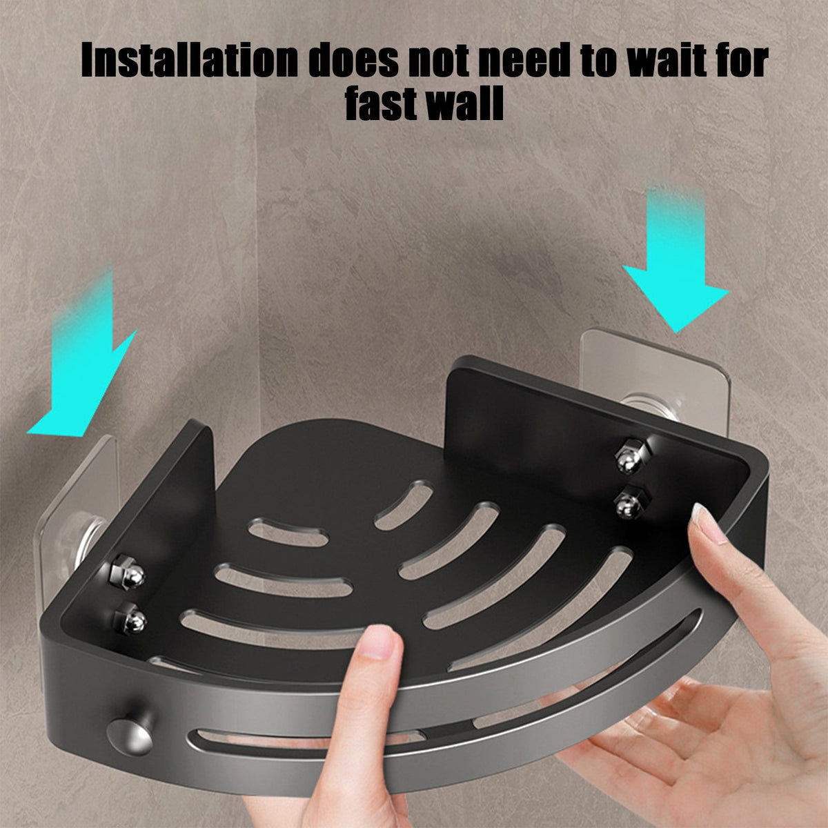 Bathroom Corner Shelf Gray Wall Mounted Corner Shower Caddy Kitchen Corner Shelves No Drill Shower Organizer Black