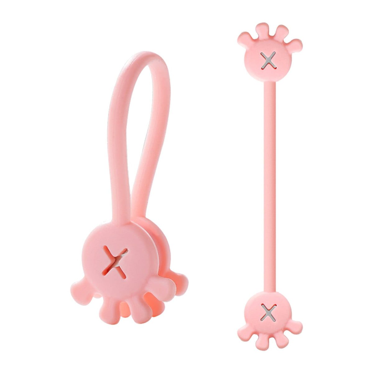 School Supplies Twisted Wire Organizer Black, 10Pcs Cable Cable Clips Cable Organizers Reusable Silicone Cords Organizers Multipurpose Silicone Magnet Ties for Home School Pink