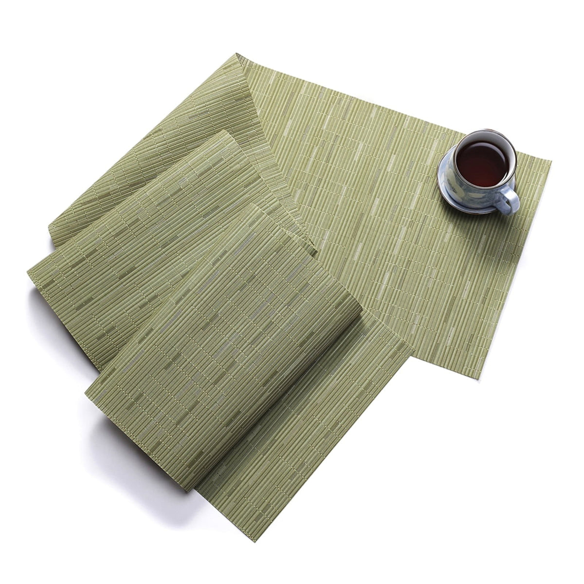 Placemat , Table Runner Texture Weave Doily Heat Insulation Pvc Wedding Party Dining Table Runner 53.15 Green