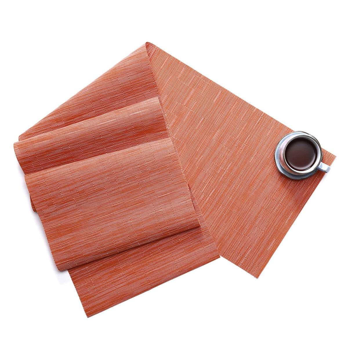 Placemat , Table Runner Texture Weave Doily Heat Insulation Pvc Wedding Party Dining Table Runner 53.15 Orange