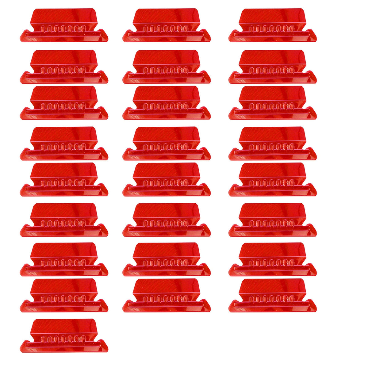 25 Pack Hanging File Folder Tabs with Inserts, Red Plastic Label Index Clips for File Folder Tabs Quick Organization and Easy Identification