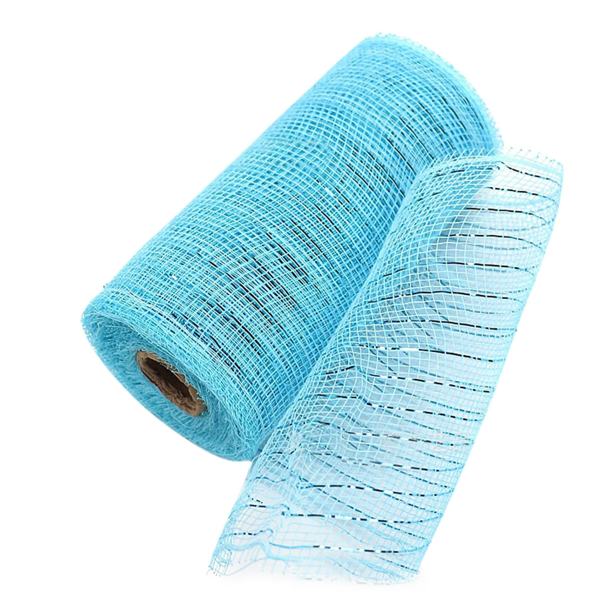 Gift Yarn , Packaging Ribbon, Poly Mesh Ribbon with Metallic Foil Each Roll for Wreaths Swags Bows Wrapping and Decorating K