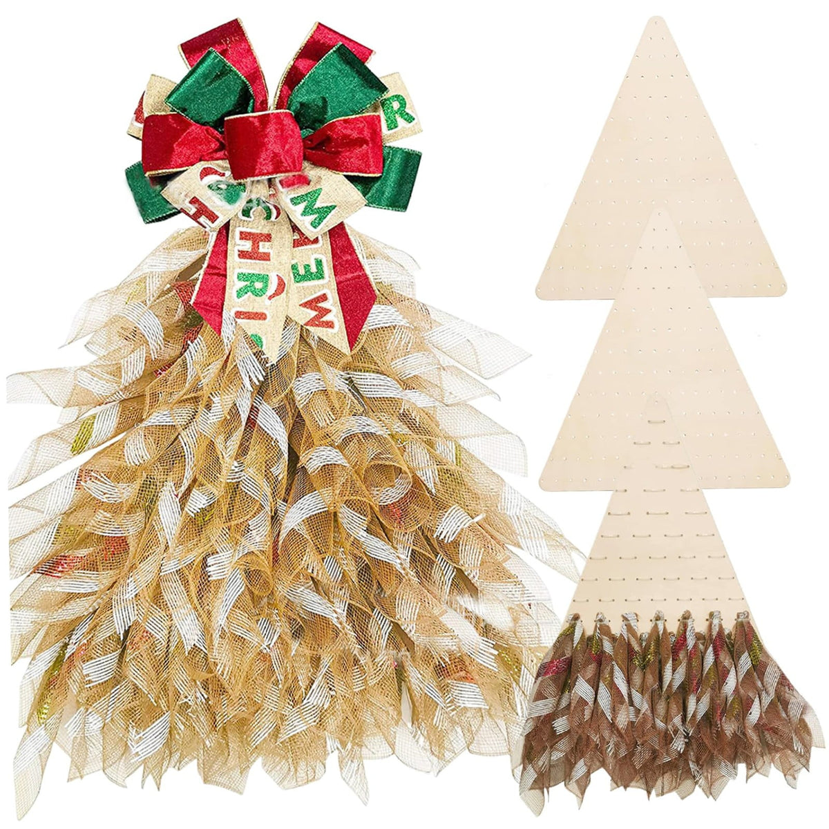Christmas Decor: Wreath, 3Pcs Wreath Boards Wood Triangular Wreath Frame with Holes Decorative Diy Crafts! Crazy Price Cuts! 3Pcs Wooden Board A