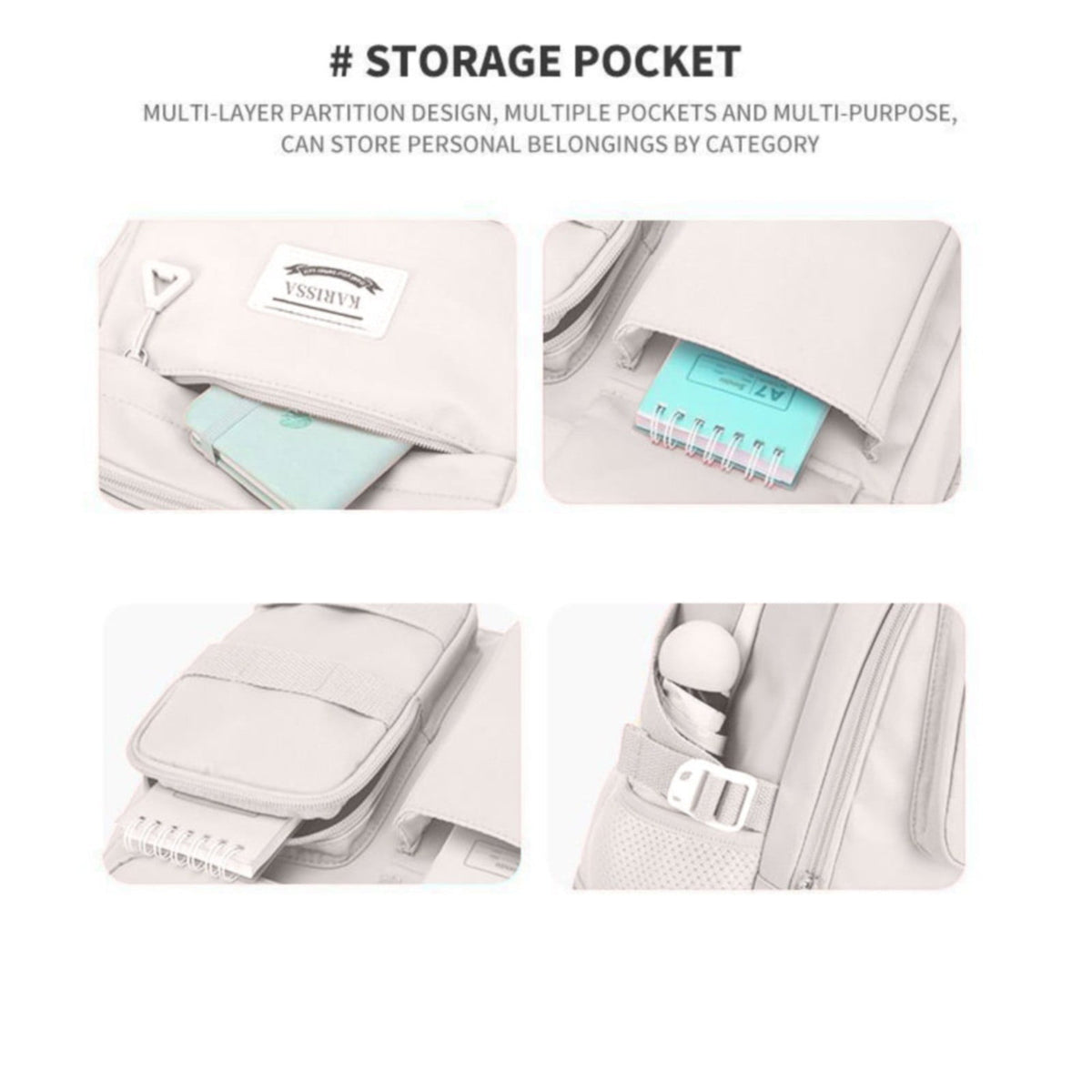 Back to College school bag 17" Travel Backpack Carry on Laptop Backpack Overnight Bag Bag Casual Daypack for Women Men White