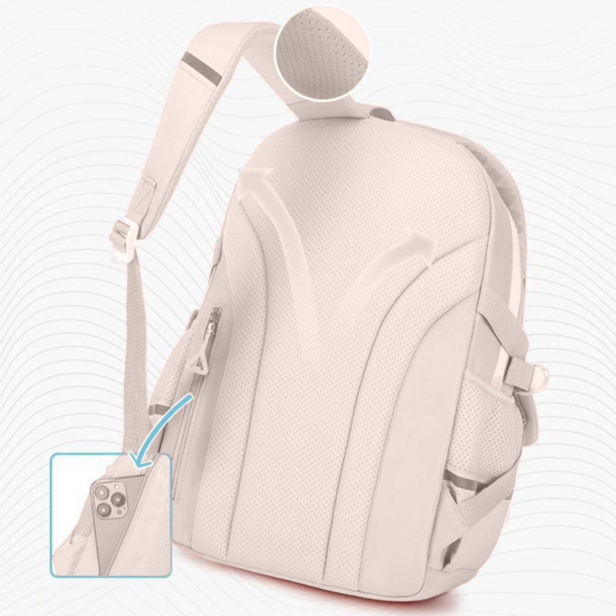Back to College school bag 17" Travel Backpack Carry on Laptop Backpack Overnight Bag Bag Casual Daypack for Women Men White